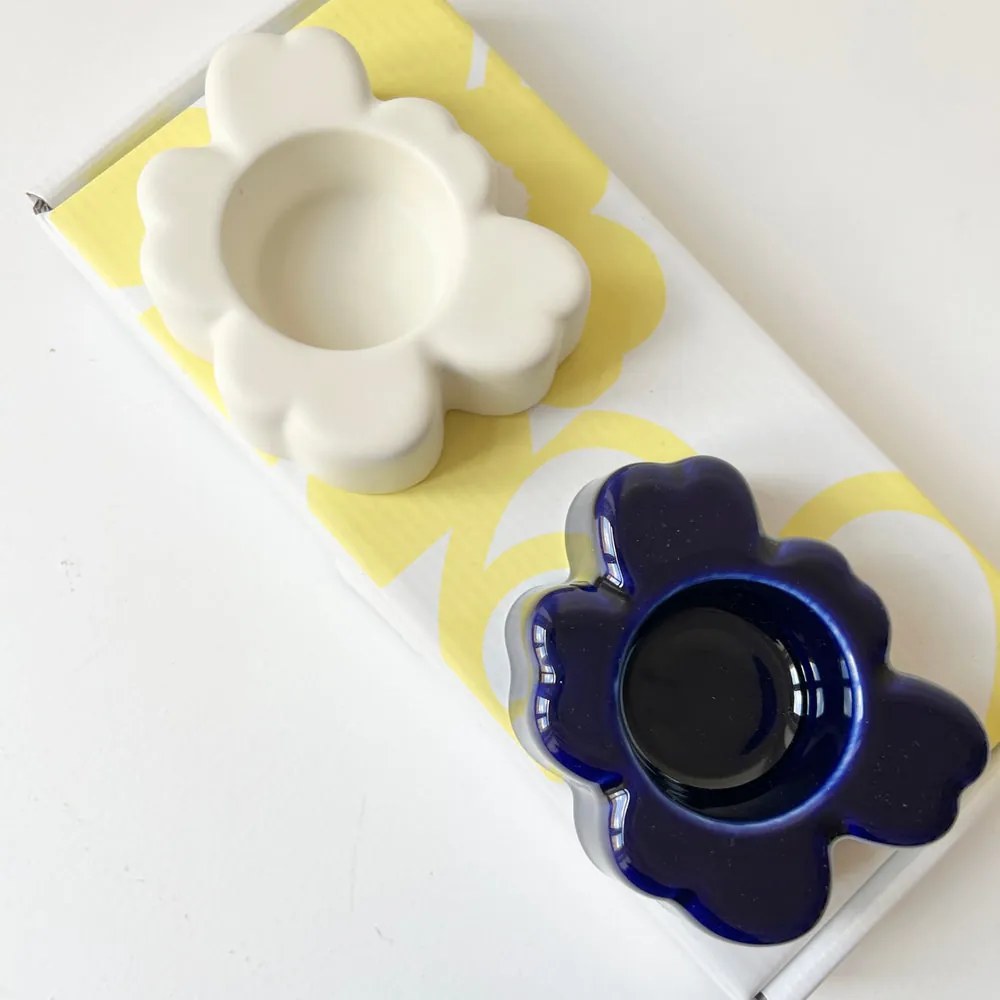 Marimekko Svietnik Unikko biely modrý sada 2ks