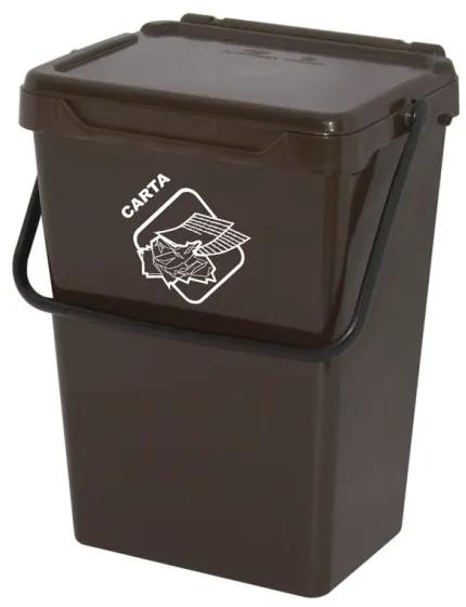 ArtPlast Plastový odpadkový kôš na triedenie odpadu, hnedý, 35 l