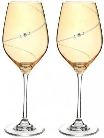Diamante poháre na biele víno Silhouette City Amber s kryštálmi Swarovski 360 ml 2KS
