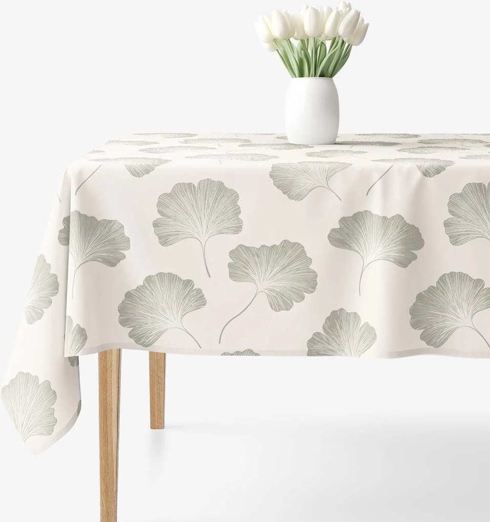 Goldea hranatý obrus 100% bavlnené plátno - listy ginkga 100 x 140 cm