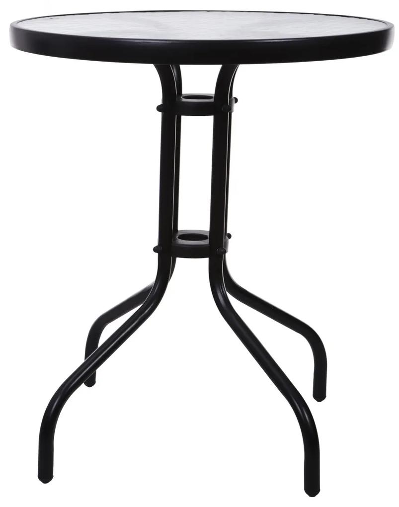 Záhradný stolík 60 cm čierny