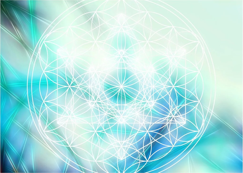 Obraz - Merkaba v tyrkysovom pozadí (70x50 cm)