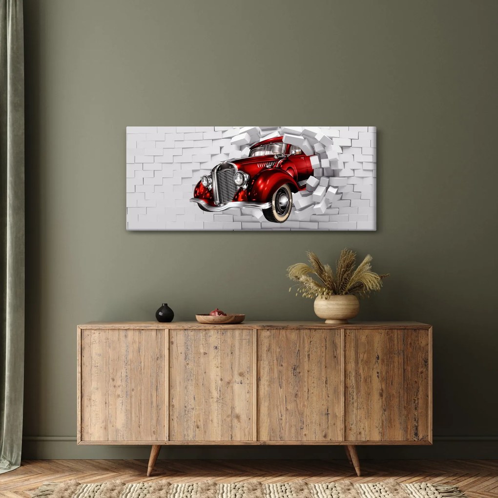 Obraz - Červené auto (120x50 cm)