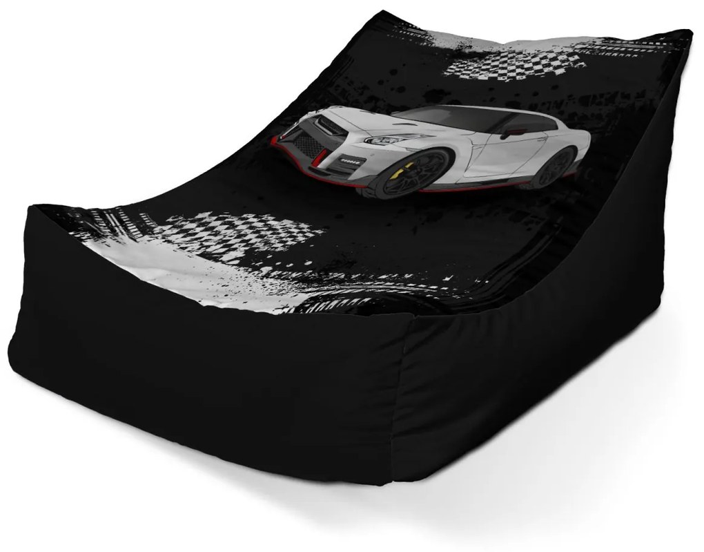 Sablio Sedací vak Lounge Nissan GTR 35 Čierny - 120 x 100 x 80 cm