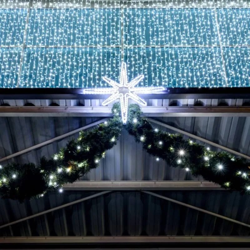 DECOLED Svetelný záves LED, 1x3 m, ľadovo biely, 300 diód, IP67