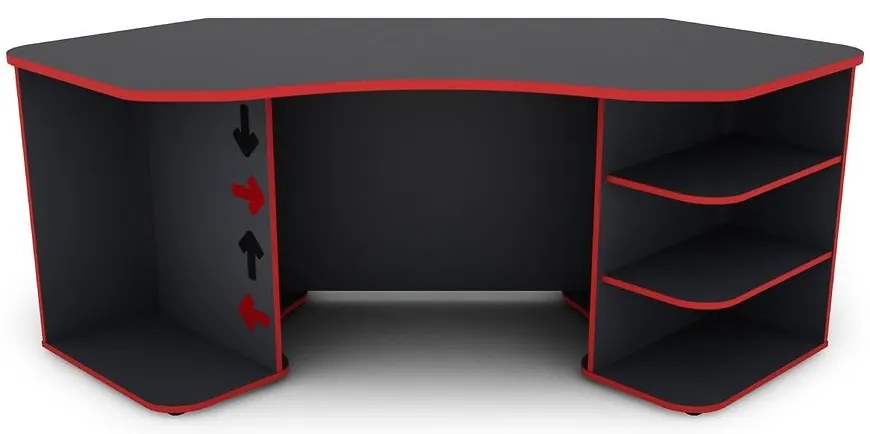 Písací stôl Matrix 1 grafit/červená