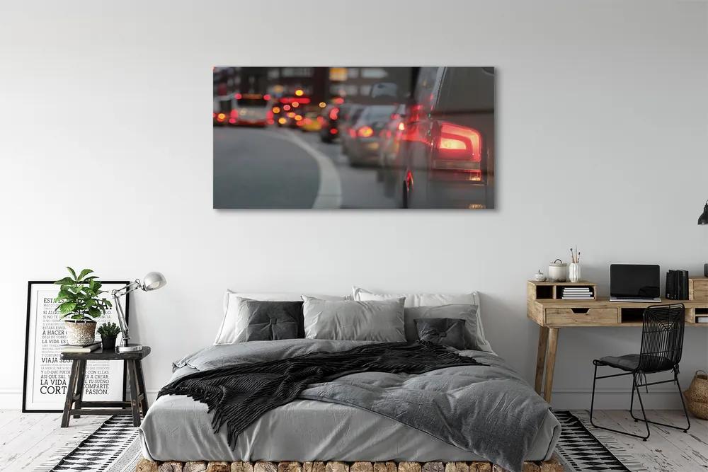 Obraz plexi Autá cork city pouličné osvetlenie 140x70 cm