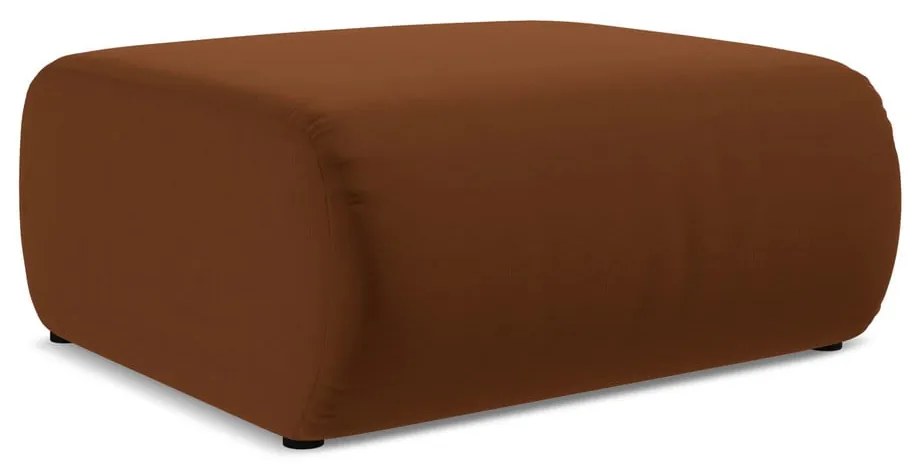 Oranžová/hnedá zamatová podnožka Ekahi – Makamii