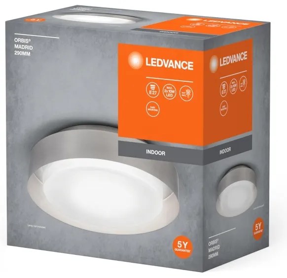 Ledvance - Stropné svietidlo ORBIS MADRID 2xE27/10W/230V matný chróm