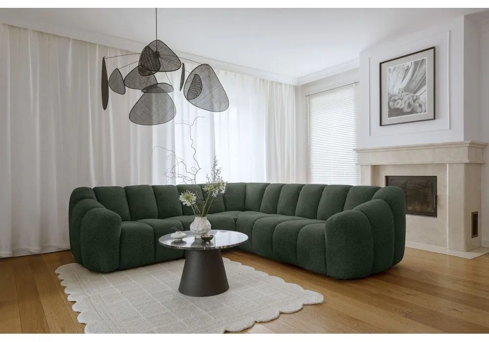 Tmavozelená rohová pohovka Shell – Miuform