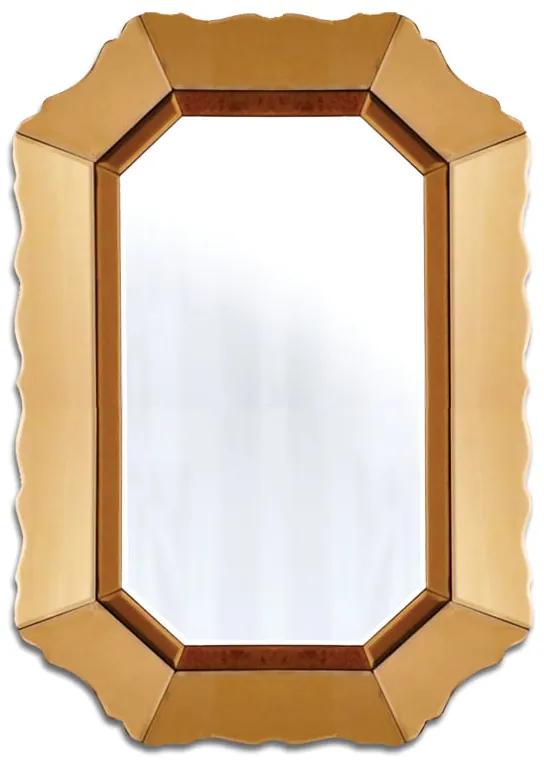 ARTEHOME Zrkadlo v lesklom zlatom ráme elegantné dekoratívne 60x90 cm Mirano