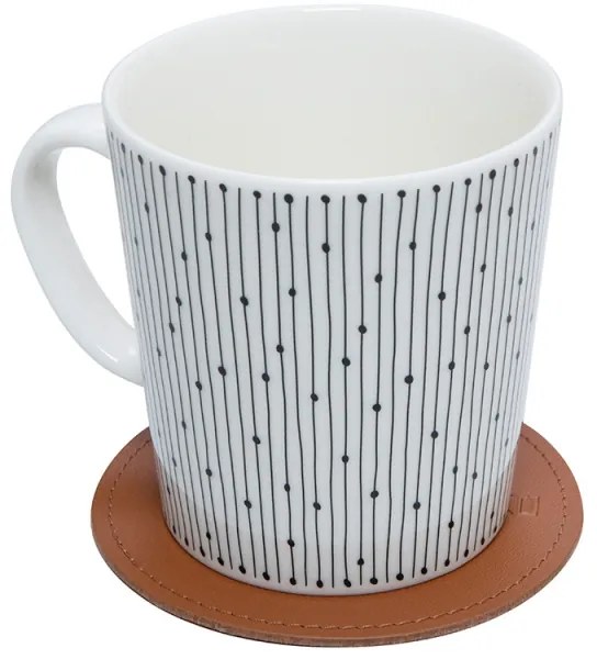 Podtácok 10cm, recyklovaná koža / hnedý