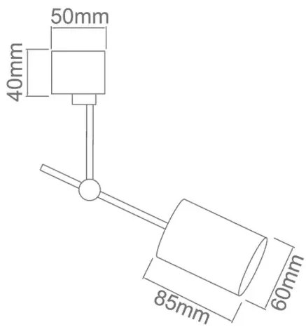 Minimalistické bodové svietidlo Stick biela