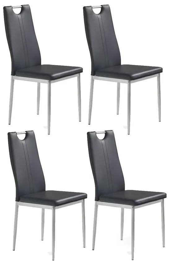 Halmar Jedálenská stolička K202, v akčnej sade 4 kusov - černá