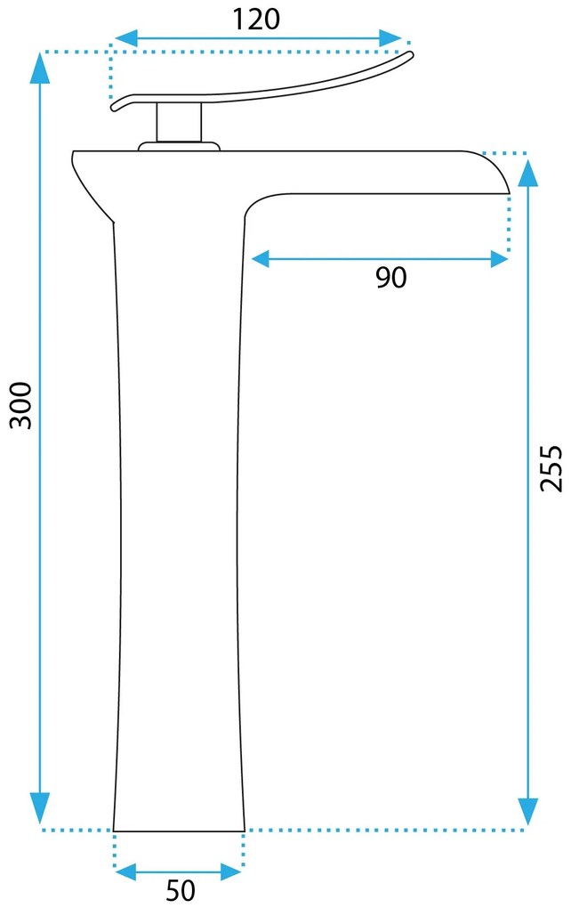 Rea Laguna Antique, vysoká umývadlová batéria h-280, mosadzná, REA-B8120