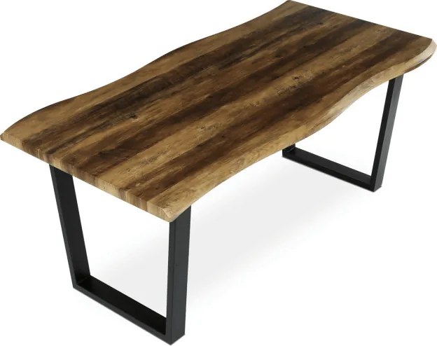 Jedálenský stôl 180x90 cm HT-F4218 staré drevo / čierny