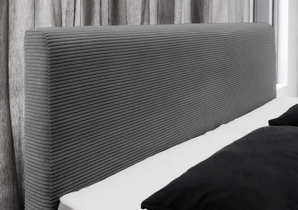 Boxspring posteľ elina 180 x 200 cm menčester sivá MUZZA