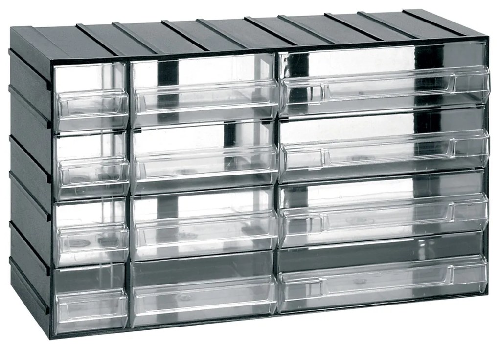 ARTPLAST Organizér 615T 382 x P 148 x H 230 mm s 4 + 4 + 4 priehľadnými zásuvkami