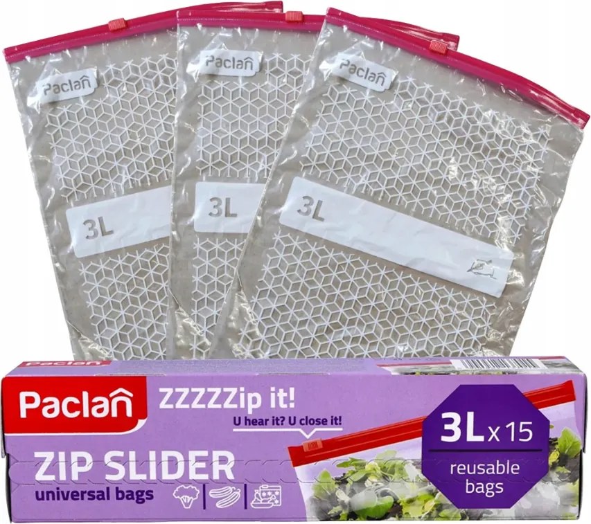 Zipsové vrecká so zipsom 3l 15 ks na zeleninu a ovocie