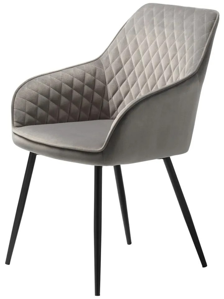 Sivá zamatová jedálenská stolička Unique Furniture Milton
