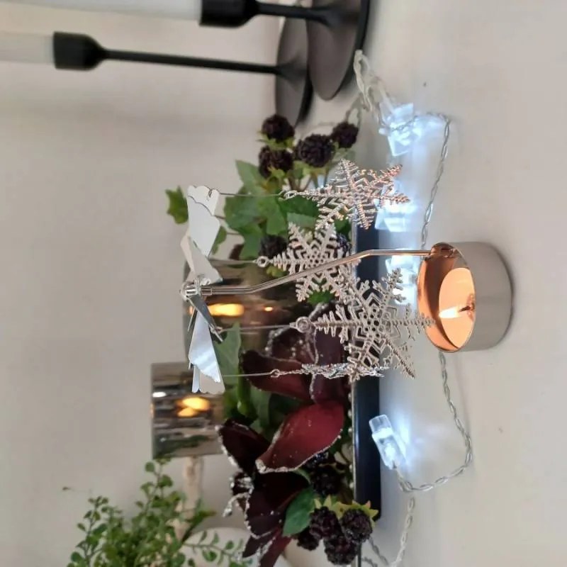 DECOLED Anjelský prsteň, 8 x 13 cm, snehové vločky, striebro