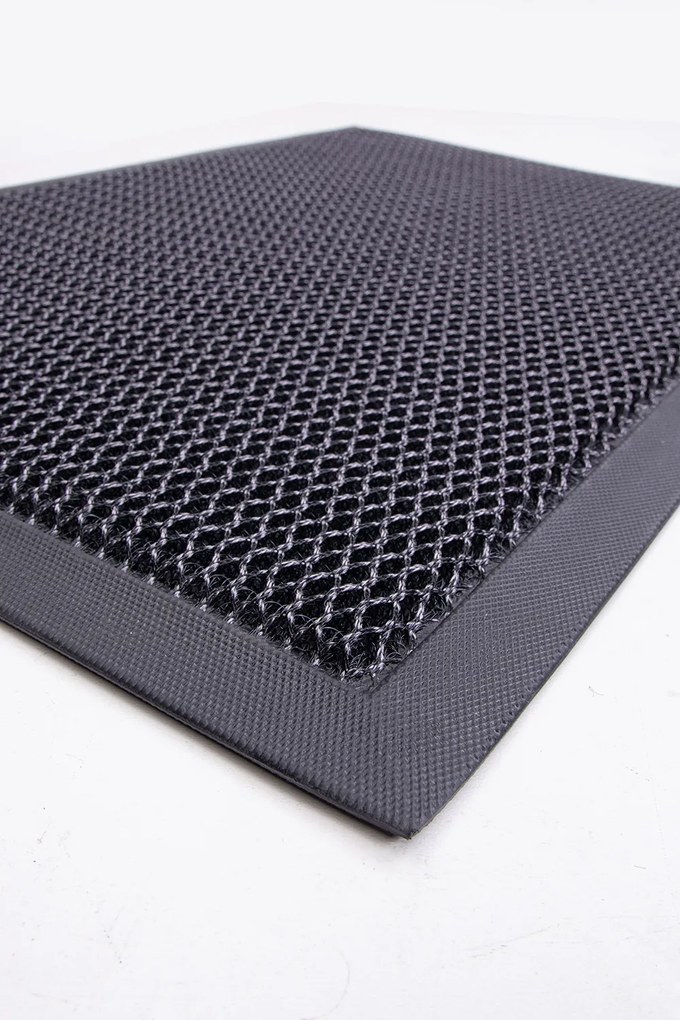 NET 3D ČIERNA A SIVÁ textilná rohožka rozmer: 80x120 cm
