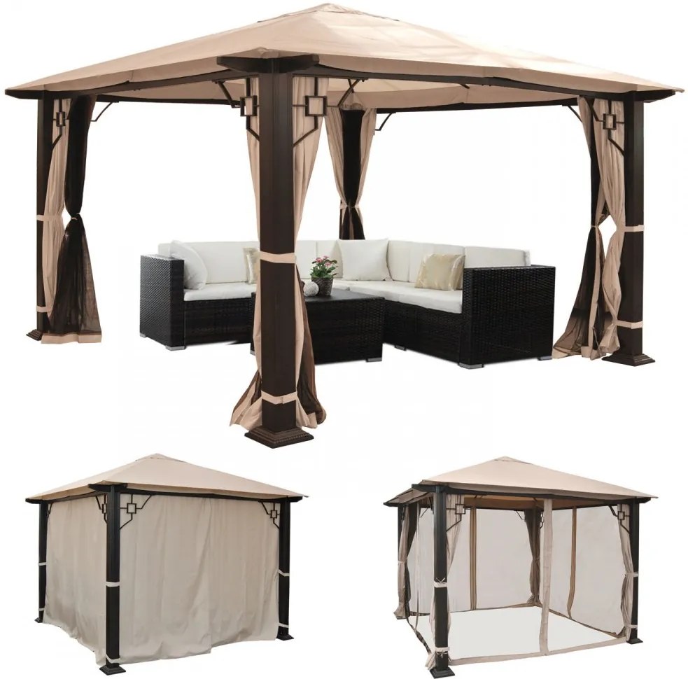 Pergola se střechou 3,5x3,5m WH5114 Dekorhome