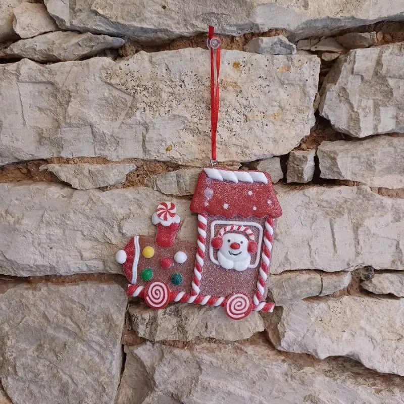 DECOLED Ozdoba, perníkový vlak, 11 x 10 cm