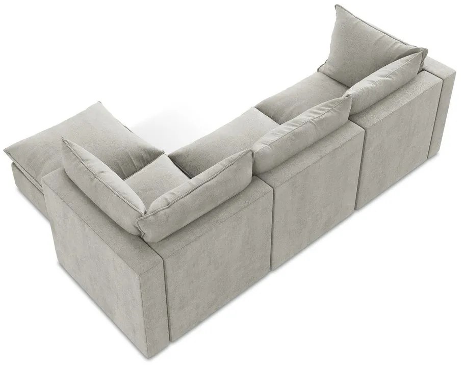 Svetlosivá rohová pohovka (pravý roh/s leňoškou) Manao – Makamii