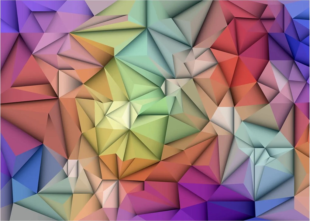 Sklenený obraz - Polygonálna abstrakcia (70x50 cm)
