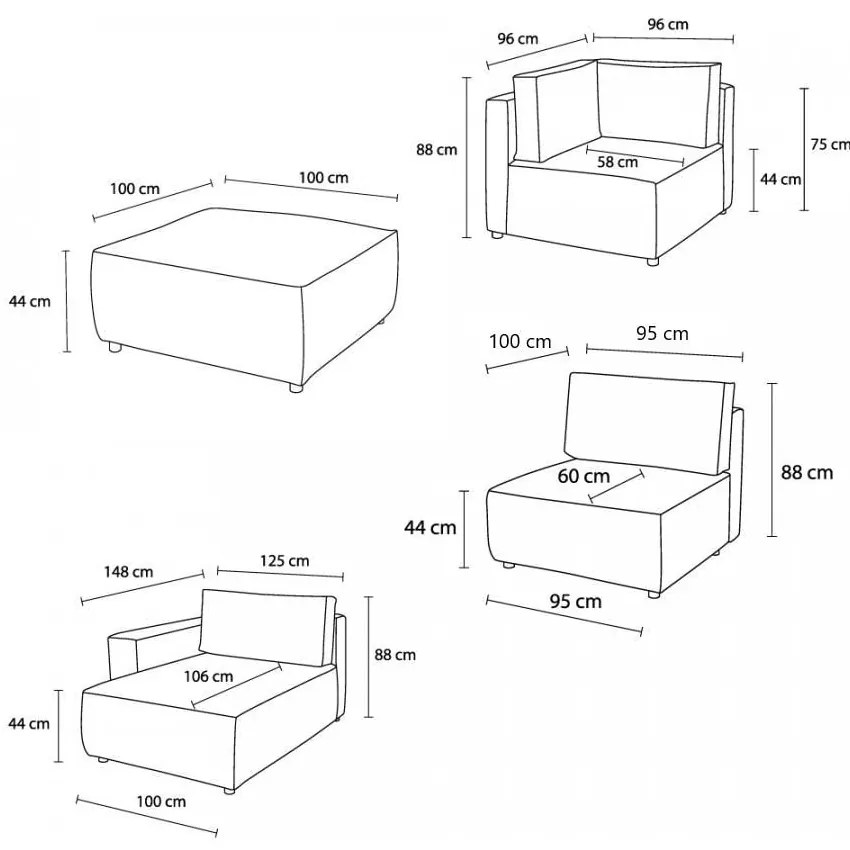 Svetlosivá menčestrová rohová pohovka (pravý roh/do tvaru "U") Nihad modular – Bobochic Paris
