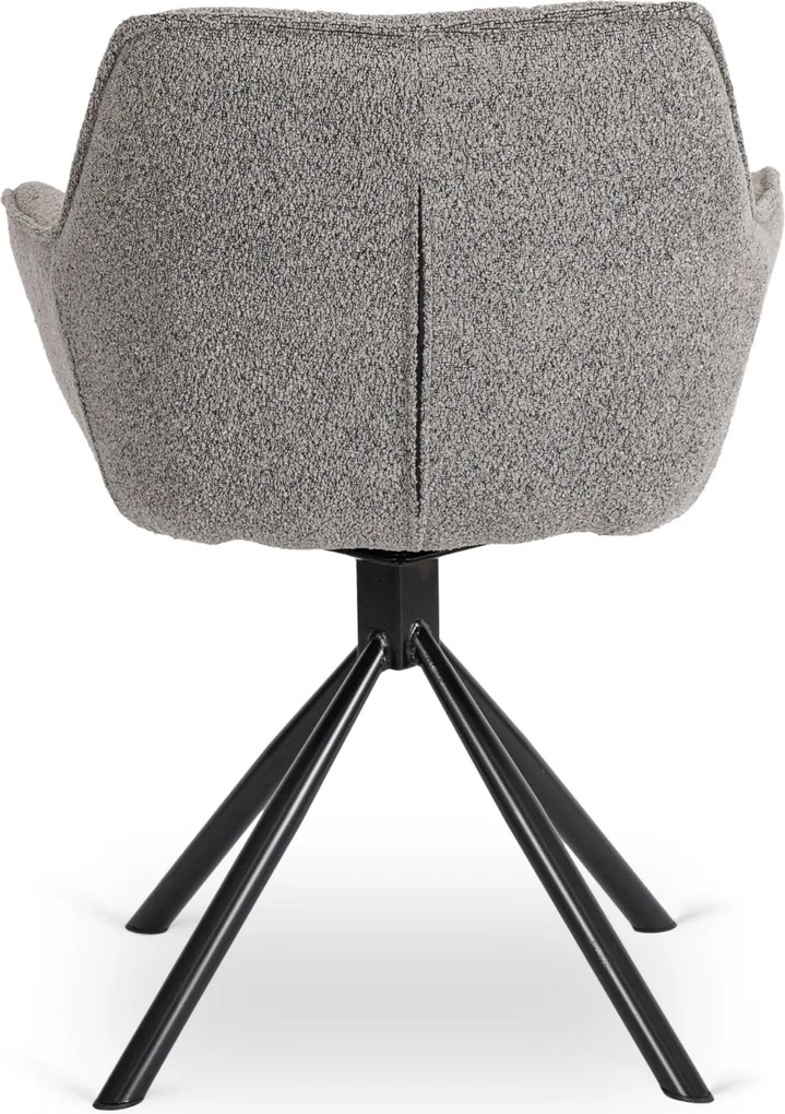 PROXIMA.store - Člúnená otočná stolička PEONY FARBA: sivá