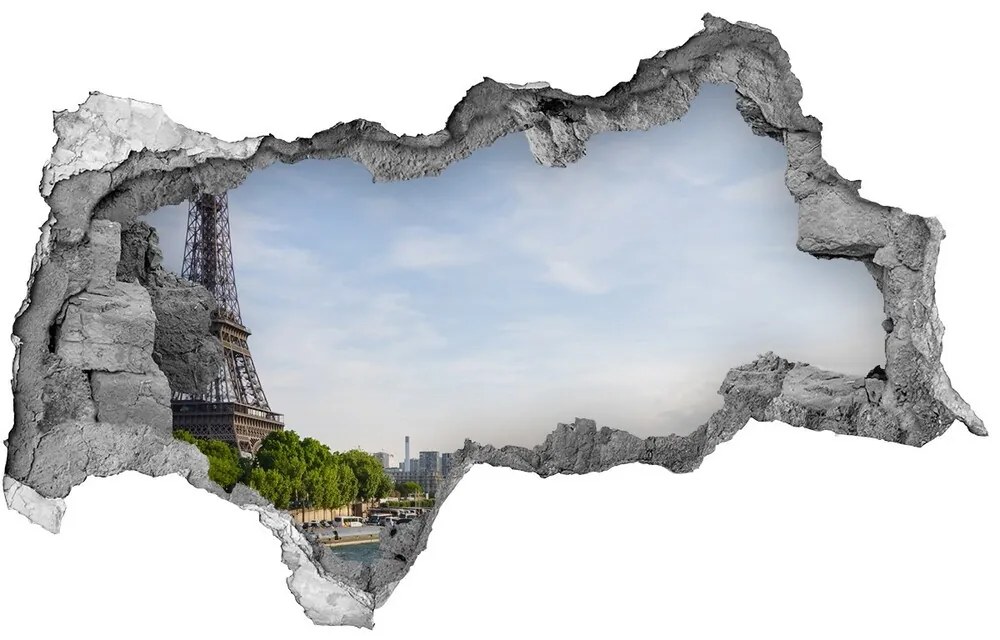 Fototapeta diera na stenu 3D Eiffelova veža v paríži nd-b-85055031