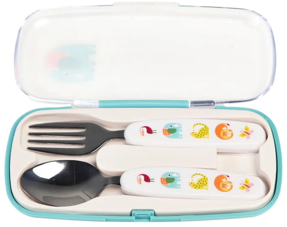 Krémový antikoro detský príbor 2 ks Wild Wonders – Rex London