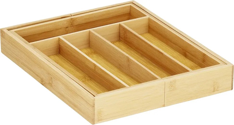 VERK GROUP Organizér do zásuvky, príborník, bambusový, nastaviteľný 27-39 x 37 hĺbka