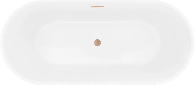 Mexen Yara, voľne stojaca ryhovaná vaňa 170 x 75 cm, biela-čierna, brúsený grafit prepad, 52861707575-66