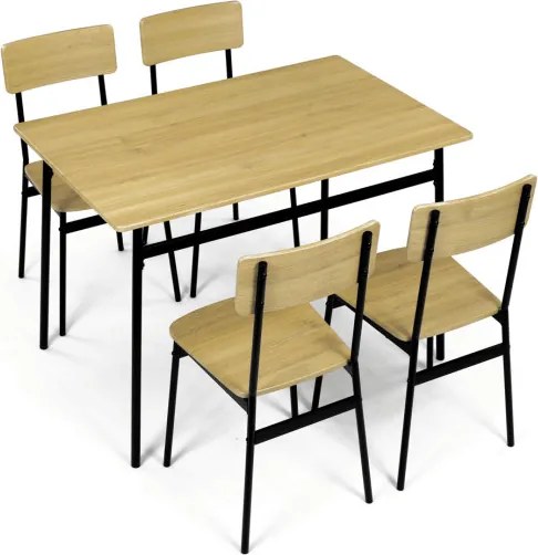 Jedálenský stôl so štyrmi stoličkami AUT-O2155 OAK