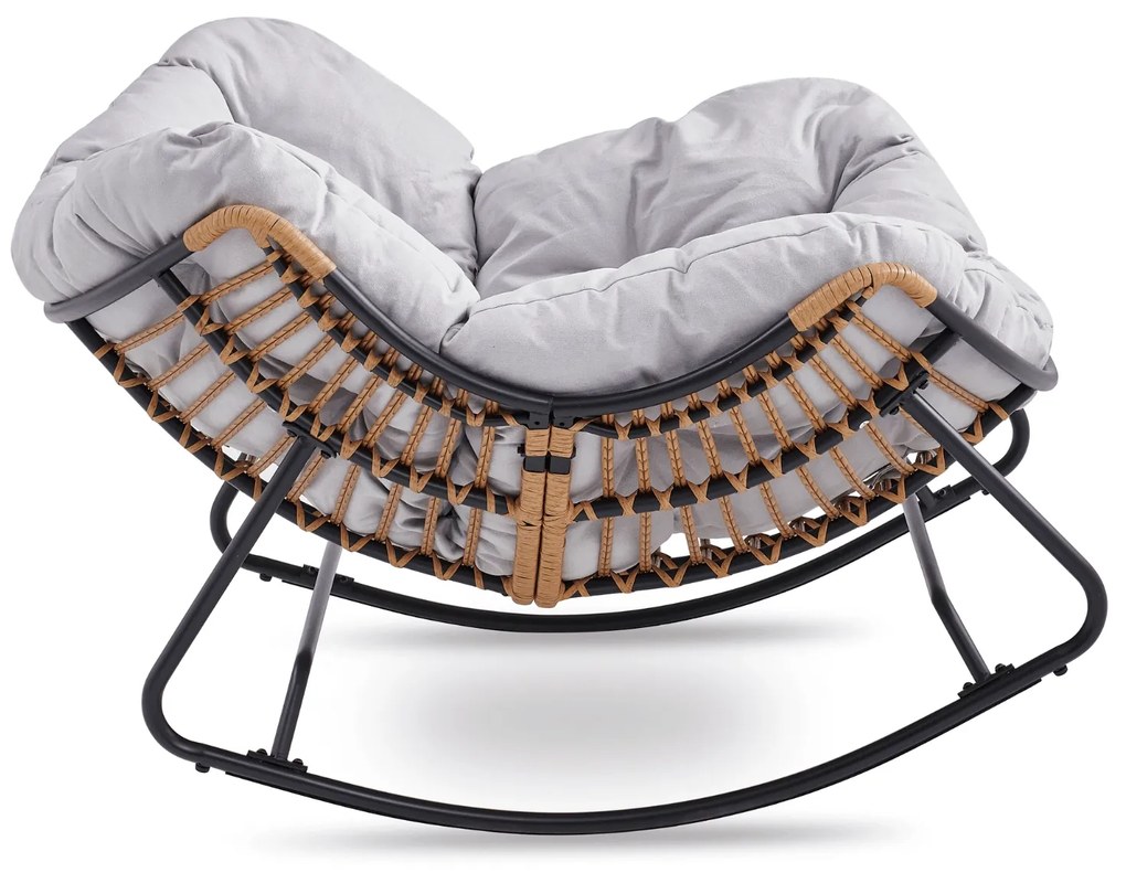 PROXIMA.store - Dizajnové hojdacie záhradné kreslo ELTON FARBA: čierna