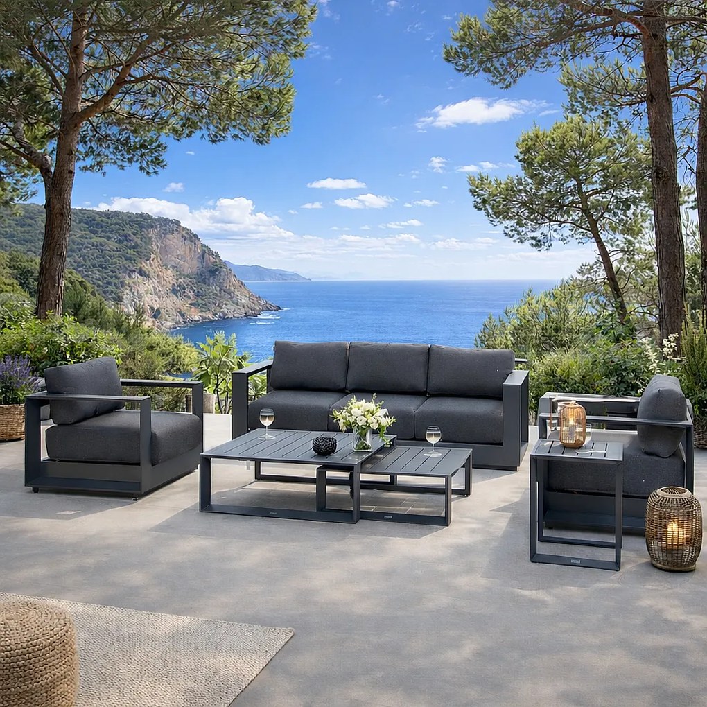 Hliníková zostava pre 5 osôb MADRID NEW (antracit)