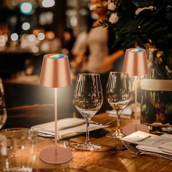 Briloner 7510013-LED RGB stmievateľná stolová lampa CALIDA 2,5W/5V IP44 1200mAh bronzová