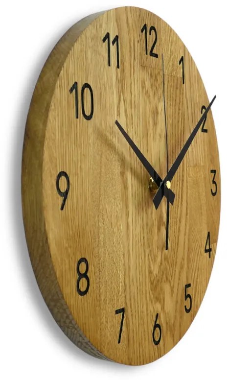 Minimalistické dubové nástenné hodiny, tichý quartzový pohon, moderná dekorácia I SENTOP MAS002-akcia20