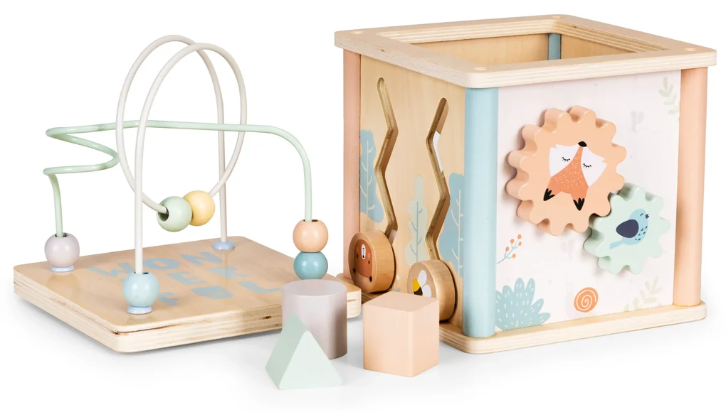 Drevená vzdelávacia kocka Eco toys Líška