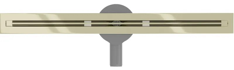 Mexen Flat Super Slim, super tenký odtokový žľab s 360° rotačným sifónom 70 cm, zlatá lesklá, 1551070