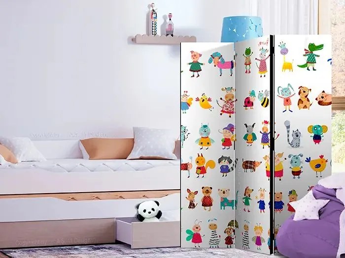 Paraván - Cartoon Pets [Room Dividers] Veľkosť: 135x172, Verzia: Akustický