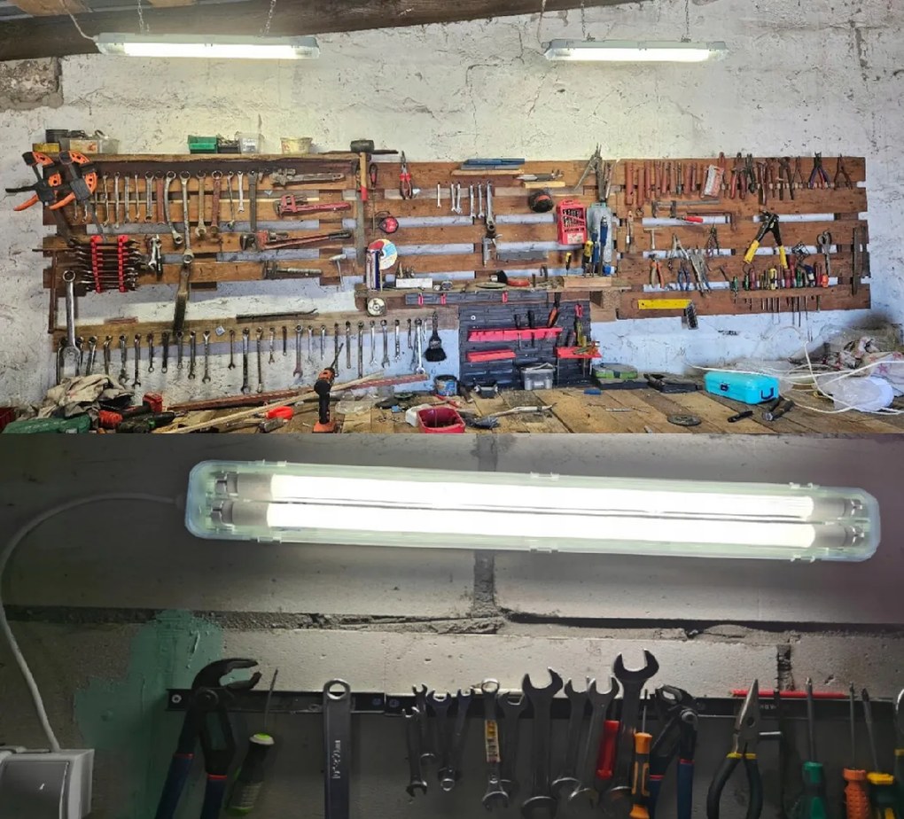 BERGE Hermetické LED svietidlo 120 cm + 2x neutrálne žiarivky