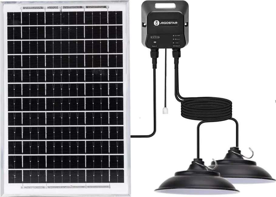 Aigostar - LED solárny luster so senzorom 2xLED/35W/12V 6000 mAh 6500K priemer 15 cm