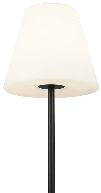 Vonkajšia stojaca lampa čierna s bielym tienidlom 35 cm IP65 - Virginia