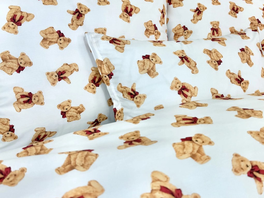 INTERMEDIC SK Posteľné obliečky Mackovia s mašličkou 140x200/70x90 cm – Bavlna, Zips