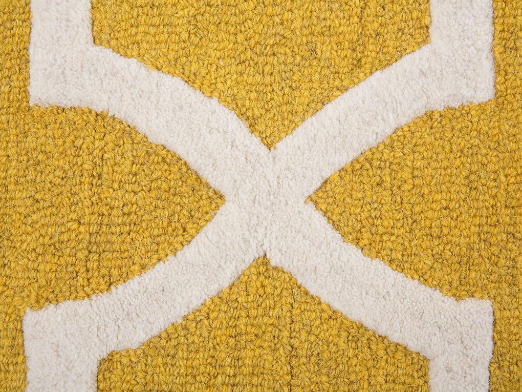 Bavlnený koberec 140 x 200 cm žltý SILVAN Beliani
