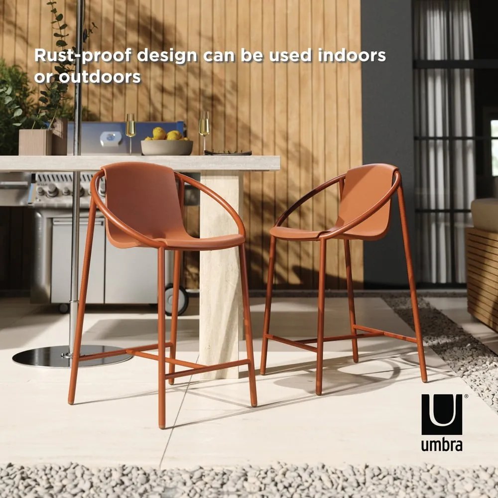 Plastová barová stolička v tehlovej farbe 90 cm Ringo – Umbra